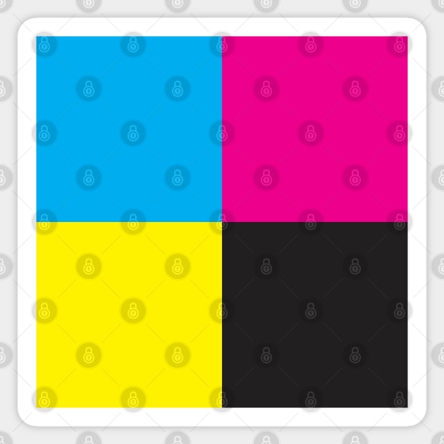 CMYK Grid Sticker by designminds1